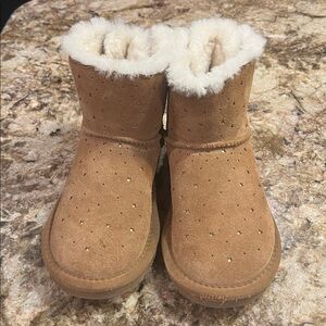 UGG Kids Tan Boots with Soft Cream Lining